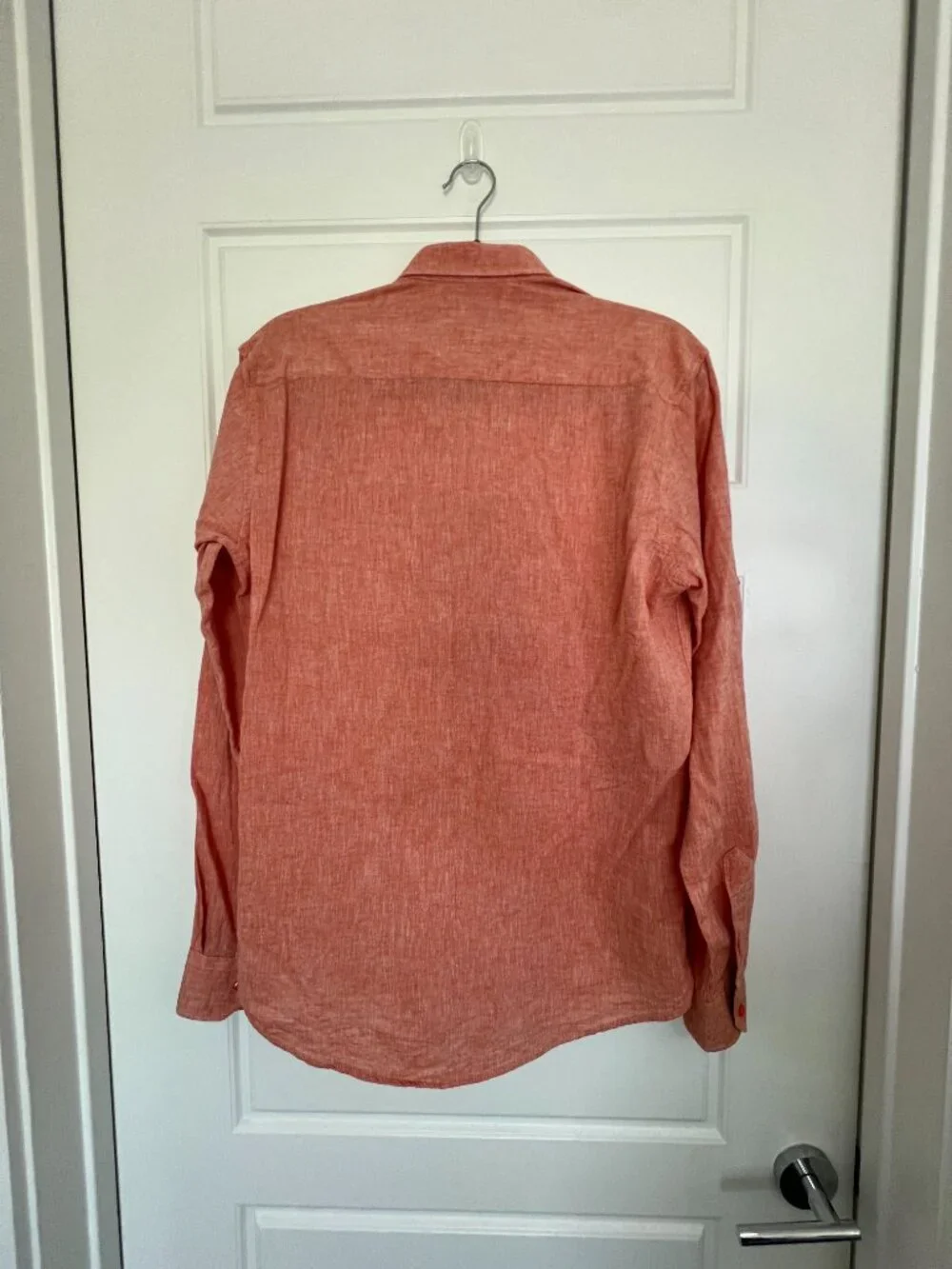 VTG Polo Ralph Lauren 100% Linen USA Made Orange Coral Size L Shirt Y2K